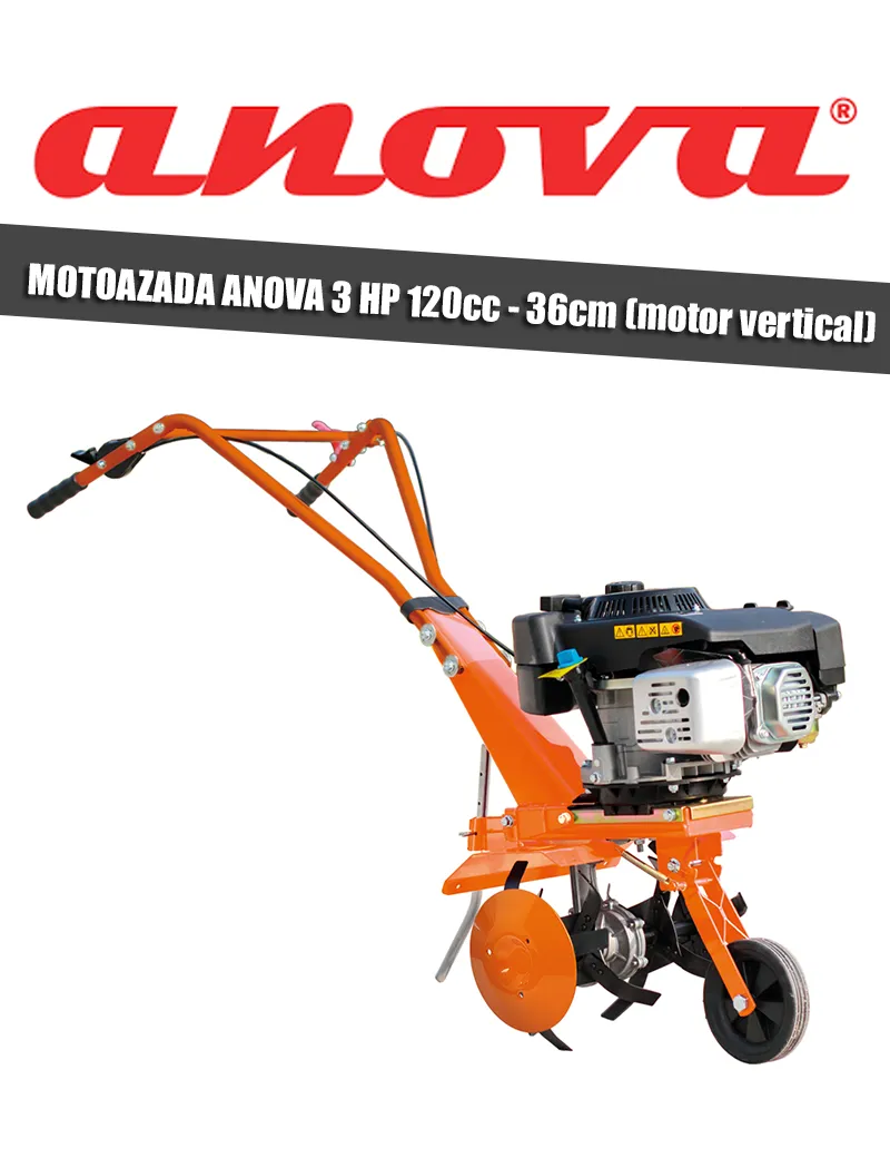 MOTOAZADA ANOVA 3 HP 120cc - 36 cm MOTOR VERTICAL - I.V.A. Y PORTES INCLUIDOS