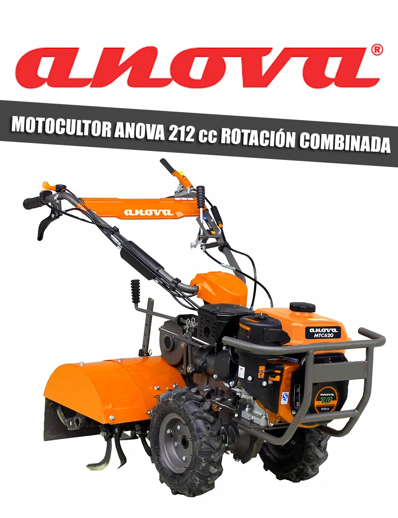 MOTOCULTOR ANOVA 212cc ROTACIÓN COMBINADA - I.V.A. Y PORTES INCLUIDOS