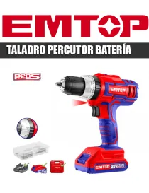 TALADRO PERCUTOR BATERÍA EMTOP