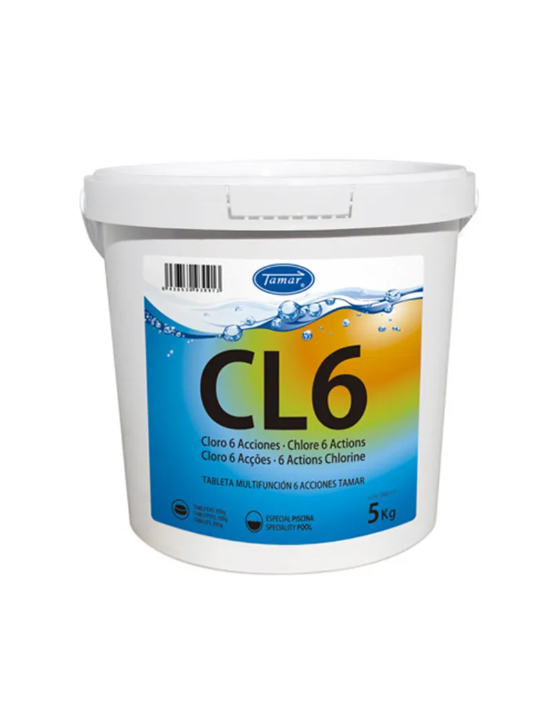 CLORO 6 ACCIONES TABLETAS 200G MULTIFUNCCION - ENVASE 5KG