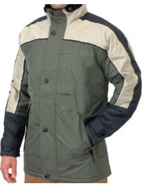 Parka tricolor con capucha desmontable