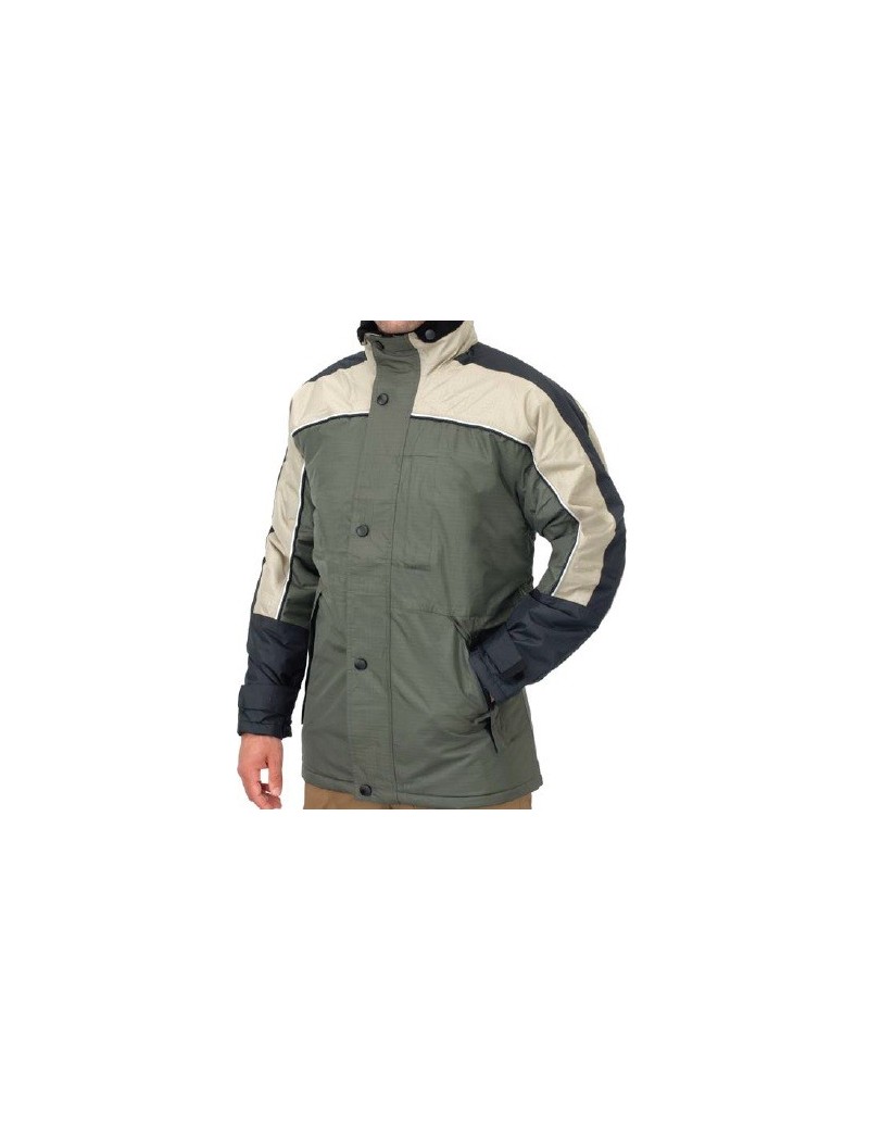 Parka tricolor con capucha desmontable