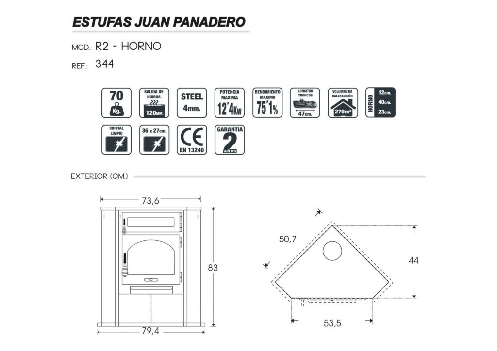 ESTUFA MODELO R2 HORNO PLUS. - Repuestos Agrícolas Román