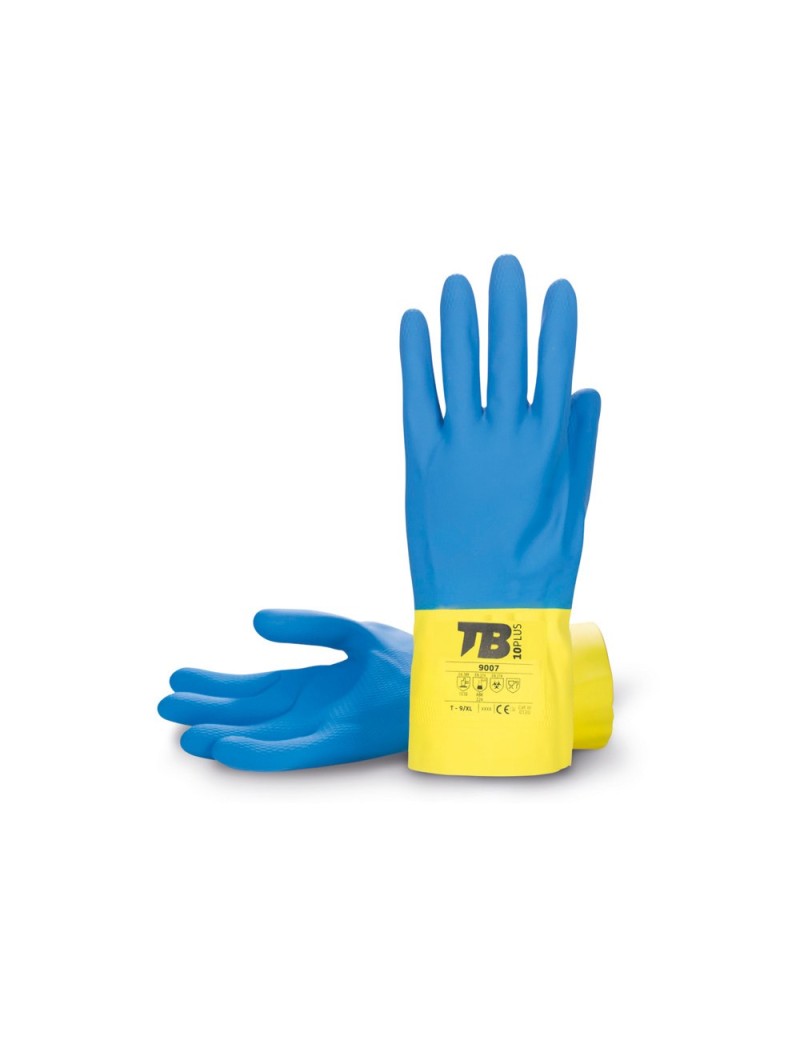 GUANTES LATEX AZUL/AMARILLO MOD. 9007